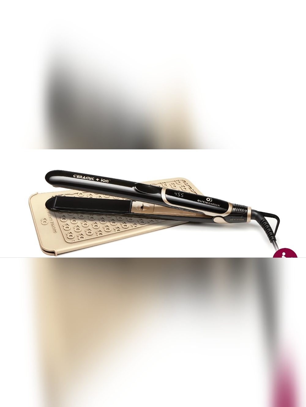 Olivia Garden Black & Gold Ceramic + Ion Hair Straightener